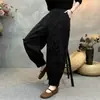 Nuevos Pantalones de Mamá Estilo Étnico Primavera y Otoño, Pantalones de Linterna Bordados Vintage, Pantalones de Algodón y Lino Sueltos Adelgazantes para Mujer, Pantalones Harem Casuales
