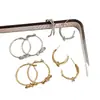 Pendientes de Aro de Metal Retorcido con Lazo de Diseño Único para Mujer, Pendientes de Tendencia de Moda Simples y Elegantes