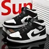 Venta Directa de Fábrica Putian Zapatos Deportivos de Caña Alta para Hombre Aj Guo Ailun Air Force One Aj1 Zapatos para Mujer Blanco y Negro Panda