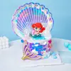 Figura Decoración Pastel Sirena Versión Q Sosteniendo Concha Algas Coral Princesa Sirena Celebridad de Internet Topper Cumpleaños Infantil