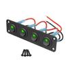 Panel Combinado de Botones Pulsadores de Interruptor Ojo de Gato de 4 Posiciones para Coche, Barco, Yate Modificada con Luz LED Control de Potencia 12-24V