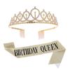 Moda Europea y Americana Corona de Cristal Cinturón de Diamantes Etiqueta Diadema de Cumpleaños Set de Reina Reina de Cumpleaños