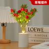 Luz de noite de fruta artificial luz de noite criativa em vaso lâmpada de cabeceira de quarto lâmpada de teto decoração de casa decoração de mesa