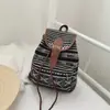 Mochila de Estilo Coreano Nueva Étnica para Mujer Nueva Moda Lona Cordón Mochila de Tocador Casual Deportiva Bolsa Pequeña