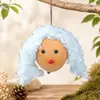 Kit de material para manualidades de muñeca con pelo rizado de calabaza con forma de huevo, accesorios de muñeca lindos con temática de bosque, venta directa del fabricante