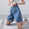Shorts de Mezclilla para Mujer, Estilo Delgado de Verano, Nueva Tendencia Ins de Calle Alta 2026, Cintura Alta, Pierna Ancha Suelta, de Longitud Media