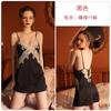 Camisón de satén con encaje y tirantes finos Guiruo, sexy, sin espalda, con cordones, para mujer, talla 1091