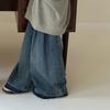 Calça Infantil 2026 Estilo Outono para Meninas, Jeans Wide Leg Cor Sólida Estilo Coreano, Calça Casual Infantil Solta Reta