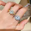 Anel Aberto Redondo de Zircônia Banhado a Ouro Real 14K Anel Versátil de Dedo Indicador Estilo Retro Luxo Leve Toque de Nicho High-End Joia para Mão