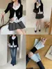 Blusa de manga larga estilo coreano con bloques de color, imitación de dos piezas, camisa de mujer de otoño de Guangzhou Trece Líneas BD2278