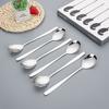 Fábrica al por mayor, cuchara coreana, tenedor, caja de regalo de seis piezas, vajilla de acero inoxidable, cuchara de mango largo, juego de regalo de alta calidad, cuchara