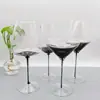Vela de Nube Copa de Vino Tinto Cristal Gris Humo Gradiente Copa de Uva Soplada Artificialmente