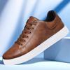 Tênis Transfronteiriços Masculino Verão 2025 Novos Sapatos Masculinos Modernos Versáteis Sapatos Casuais Sapatos Masculinos de Couro Preto tamanho grande Sapatos da Moda