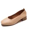 Sapatos Milk Retro de Salto Médio com Salto Grosso e Bico Quadrado 2021 Outono Novo Mori Feminino Sapatos Individuais Estilo Coreano Quatro Estações Slip-on Sapatos Doug