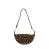 Bolsas para Mulheres 2025 Nova Moda Europeia e Americana Estilo Punk Rebite Bolsa de Ombro Bolinho Textura de Alto Padrão Luxo Acessível Bolsa Transversal