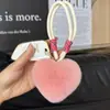 Lindo Conejo Rex Real Peluche Pequeño Corazón de Melocotón Llavero de Coche Colgante Lindo Bola de Felpa Corazón Mochila Escolar Colgante de Bolso Regalo