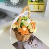 Regalo para el Día del Maestro, Adornos para el Día de San Valentín Chino, Flores Artificiales, Margaritas Tejidas, Flores de Lana, Cestas Pequeñas de Flores, Ramos, Recuerdos