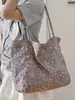 Bolsa Tote Casual de Doble Cara para Mujer 2026 Verano Nueva Versión Coreana de Lona de Gran Capacidad Bolso de Hombro Bolso de Moda para Viajar