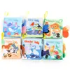 Livro de pano para educação infantil transfronteiriça Floresta marinha inseto animal variedade com papel que amassa cauda de animal tridimensional livro de pano