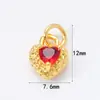 Accesorios Antiguos Vietnamitas de Oro de Arena Alta Retención de Color Cuentas Espaciadoras Colgante de Zirconio Incrustado de Durazno Cadena de Extensión para Pulsera y Collar Joyería DIY