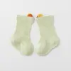 Calcetines para Bebé con Diseño de Orejitas Pequeñas, Calcetines de Malla de Algodón Delgado Absorbentes del Sudor para Verano, Calcetines sin Costuras con Puño Suelto para Bebés Gorditos, Calcetines de Media Caña