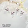 Accesorios Populares para Uñas con Borlas de Aleación y Diamantes Rosas, Colgante de Mariposa y Corazón de Plata Ultrabrillante de Lujo Ligero, Accesorios para Uñas Portátiles