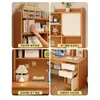 Escritorio con estantería, mesa integrada para estudiantes y uso doméstico, escritorio de escritura para dormitorio, montado en la pared con cajones, estantería, escritorio de oficina para computadora para adultos