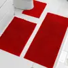 Conjunto de Tapetes de Chão para Banheiro e Vaso Sanitário em Formato U, Tapete Absorvente, Tapete Antiderrapante para Banheiro, Tapete para Porta do Vaso Sanitário