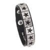 6 piezas de pulseras de remaches redondos de moda punk transfronteriza europea y americana más vendidas, accesorios ajustables de botón a presión gótico para parejas