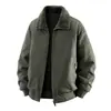 Chaqueta de Trabajo Lavable de Doble Cara para Invierno Abrigo de Algodón para Hombre 100% Algodón Engrosado con Felpa Suelto Resistente al Desgaste Ropa de Exterior Informal