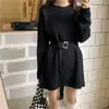 Vestido de Punto Vintage Estilo Retro Francés para Mujer, Ropa Chic para Mujer de Primavera y Otoño, Impresionante Vestido Suéter Estilo Diosa