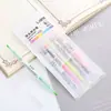 Plumón Resaltador Colorido de Doble Punta, Bolígrafo Clave, Marcador, Papelería para Estudiantes, Bolígrafo para Diario Personal, Bolígrafo de Acuarela con Punta Oblicua