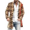 Comercio Exterior Otoño e Invierno Nuevo Abrigo de Lana Estampado Retro de Cuello Alto para Hombre Abrigo Casual para Hombre