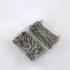Agujas en Forma de T en Caja de Doble Compartimento para Fijación de Pelucas, Agujas para Extensiones de Cabello, Agujas en Forma de T Grandes y Pequeñas, Agujas de Posicionamiento, Juego de Agujas en Forma de T Electroplateadas