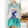 Traje de Chaleco para Niños Verano Algodón Puro Niños Nuevo Niñas Pantalones Cortos Ropa Transfronteriza Ropa Infantil Mayorista Dropshipping