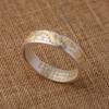 Anillo retro de apertura sólida de oro trazado con plata 999 con patrón de hierba Tang y pared interior de corazón sutra estilo nacional chino retro