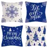 Capas de Almofada Estampadas de Natal Europeias e Americanas, Lote Misto de Vários Padrões, Tecido Macio para Decoração de Feriado em Casa