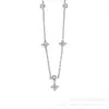 Collar transfronterizo AliExpress nuevo de plata s925 para mujer, moda europea y americana, temperamento de lujo, cadena para la clavícula de alta gama, joyería