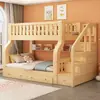 Litera, Cama Doble Pequeña, Toda de Madera Maciza, Cama Alta y Baja para Adultos y Niños, Litera para Dormitorio de Estudiantes de Secundaria