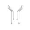Hojas europeas y americanas Plata S925 clip para la oreja clip para el cartílago pendientes de borla temperamento femenino pendientes para la aurícula en forma de U pendientes de alta gama