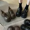 Mocasines de Plataforma para Mujer con Tacón Grueso, Novedad Verano 2026 Estilo Británico Vintage Zapatos de Piel, Versátiles y de Moda Zapatos de Suela Gruesa