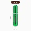 Botella Recargable de Perfume de 5ml con Relleno Directo por la Base, Botella con Spray Auto-Bombeante, Botella Vacía de Perfume para Muestra Cosmética Portátil de Viaje