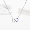 Colar de Aço Titânio em Estoque com Zircônia em Formato de Coração, Corrente para Clavícula, Pingente de Coração de Nicho Levemente Luxuoso, Colar Feminino Versátil Atacado