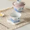 Taza de té de cerámica pintada a mano con diseño de mariposa y flor tipo ventana para uso doméstico, juego de té estilo erudito, taza de maestro, taza de té