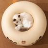 Nido de Gato de Fieltro Transpirable Casa para Gato de Cuatro Estaciones Agujero Perforado Cueva para Gato Cerrada con Cremallera Juguete Túnel para Gato Nido de Gato Donut