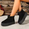 Botas de Neve Femininas 2026 Inverno Novo Estilo Plus Veludo Espessado Sapatos Femininos Confortáveis Quentes Mais Algodão Botas Curtas Sola Grossa Sapatos de Algodão Quentes