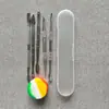 Precio de Fábrica al Por Mayor Color Acero Inoxidable Cuchara para Pasta de Tabaco Juego de Cuchara para Cavar Pipa Herramienta de Limpieza de Aceite de Tabaco Cuchara de Tabaco de Doble Punta