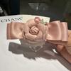 Temperamento vintage estilo fragante pequeño flor de camelia lazo tridimensional pinza de resorte linda niña pinza para el cabello trasero accesorios para el cabello