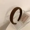 Diadema de Esponja de Nuevo Estilo de Caña Alta para Mujer, Diadema de Borde Ancho Estilo Francés Color Café con Leche, Pinza para el Cabello, Accesorio para el Cabello