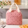 Bolsa de Hombro de Pana con Estampado Sencillo Bolsa Térmica para el Trabajo Bolsa de Almuerzo Fiambrera Térmica Bolsa de Almacenamiento Bento Bolsa de Hielo